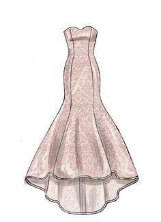 a drawing of a dress on a white background