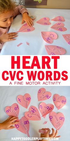 valentine's day activities for kids to do with paper hearts and cut out words