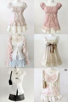 Shoujo Style Clothing, Coquette Inspo Outfit, Cuqoutte Outfits, Shoujo Girl Outfit Summer, Real Coquette Outfit, Shoujo Outfit Ideas, Shoujo Girl Outfit Aesthetic, Shoujo Girl Fashion, Shoujo Protagonist Outfit