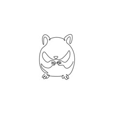 a line drawing of a hamster with its arms crossed and hands folded over his chest