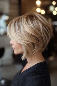 Brighten your day with 66 charming stacked bob hairstyles! Perfect for adding a touch of flair and sophistication to your look. 💇‍♀️✨ #StackedBob #CharmingHairstyles #BrightenYourDay Blonde Bob Haircut, Stacked Bob Hairstyles, Stacked Bob, Hairstyles Trendy, Long To Short Hair, Short Sassy Hair, Lob Hairstyle