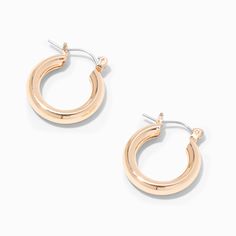 These hollow tube hoop earrings are perfect to dress up or down! Pair these with other gold accessories to complete your stylish look. Finish: Gold-tone Diameter: 20MM Closure: Hinge Material: Metal - Claire's Gold 20MM Tube Hoop Earrings Clairs Earrings, Claires Hoop Earrings, Claires Earrings Clip Ons, Claire's Jewelry, Hypoallergenic 14k Gold-filled Hoop Earrings, Tube Hoop Earrings, Fashionable Jewelry, Jewelry And Accessories, Gold Accessories