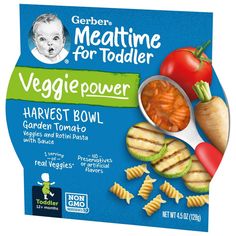 gerber meattime for toddler veggie power harvest bowl with carrots and tomato