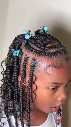 Cute Simple Braided Hairstyles, Kids Back To School Hairstyles Black, Little Black Girls Hairstyles For Kids, Lil Girl Hairstyles Braids, Children Hairstyles, Baby Girl Hairstyles Curly, Kid Hair