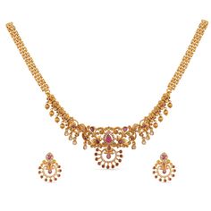 PRICES MAY VARY. MATERIAL: Akshi jewelry set is made out of Brass with high quality Gold-Plating. This Floral theme piece is studded with opulent white red cubic zirconia stones. FEATURE: This traditional jewelry set includes 1 pair stud earrings and 1 necklace, length (Choker- 14 cm, Earrings- 3 cm) and weight (Choker- 25 gm, Earrings- 6 gm). The necklaces comes with Fishhook closure and has adjustable length. GIFTING: This necklace set arrives in unique and stylish packaging, making it a wonde Indian Choker, Traditional Indian Jewellery, Choker Jewelry, Indian Jewelry Sets, Choker Set, Gold Choker, Floral Theme, Jewelry Choker, Gifts For Your Girlfriend