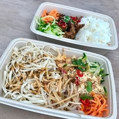 two plastic containers filled with different types of food