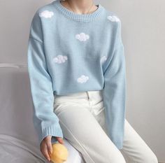 Preppy Mode, Kawaii Sweater, Aesthetic Sweaters, Aesthetic Clothing Stores, Harajuku Outfits, Sweatshirt Outfit, Nike Sweatshirts, Kawaii Clothes, Softest Sweater