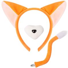 an orange cat ears and tail headband