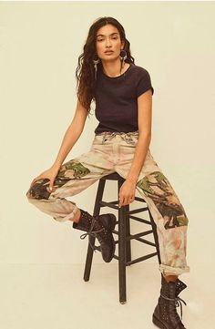 Flat Felled Seam, Tie Dye Pants, Hand Painted Clothing, Painters Pants, Knee Pants, Knee Patches, Utility Pants, Vintage Fits, Camo Print