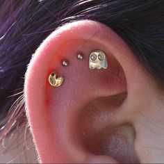 an ear with two little faces on it