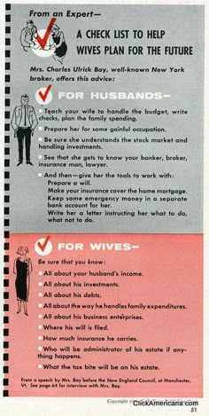 an advertisement for husband's wife in the 1950's