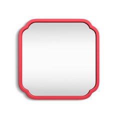 an empty red frame on a white background with clipping area for text or image