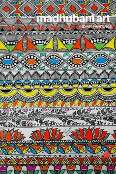 an artistic drawing with different colors and patterns