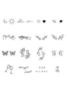 an image of different types of tattoos on a white background