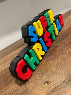 the letters are made out of plastic blocks