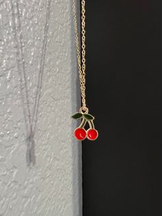 gold chain necklace with cherry charm <3 this necklace is around 16.5 inches in length and has a lobster claw clasp! thank you for checking out my shop! Cherry Charm, Gold Chain Necklace, Gold Chain, Gold Chains, Charm Necklace, Necklace Etsy, Chain Necklace, Gold Necklace, Cherry