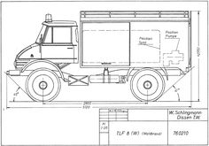 a drawing of a large truck with measurements