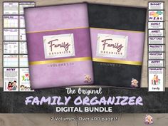 the original family organizer digital bundle includes two large binders and 2 small notebooks