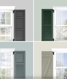 four different types of shutters and windows