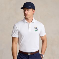 This stretch piqué Polo shirt is developed with moisture-wicking properties for enhanced comfort. At the left chest it is finished with a golf-playing Polo Bear and “RLX” logo.