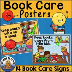 book care posters for children to help them learn how to read and understand their books