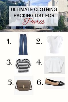 Wondering what to wear in Paris? What not to wear in Paris? This travel outfit guide will tell you everything you need to know to look like a Parisian and not look like a tourist in Paris! This Paris packing list is the things you need to pack for Paris and will give you some Paris outfit inspiration. Time to travel in style in Paris! Paris Packing List Summer, Packing List For Paris, Clothing Packing List, Packing Capsule, Paris Travel Outfits, Outfit For Paris