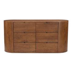 the sideboard is made from wood and has six drawers