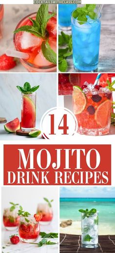 Mojito Recipe Ideas Cranberry Mojito, Blue Mojito, Mojito Recipes, Strawberry Mojito, Mojito Recipe, Best Cocktail Recipes, Summer Soiree, Fun Cocktails, Cocktail Drinks