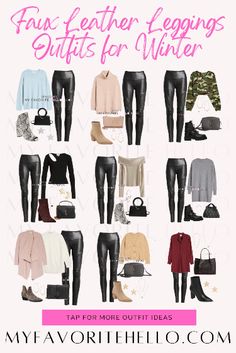 Leggings Outfit Winter Dressy, Black Faux Leather Leggings Outfit, Faux Leather Leggings Outfit Winter, Moto Leggings Outfit, Leather Leggings Outfit Fall, Leather Leggings Outfit Winter, Black Leggings Outfit Winter, Leggings And Sweater, Black Leather Leggings Outfit