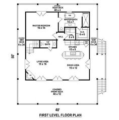 the first floor plan for a two story house