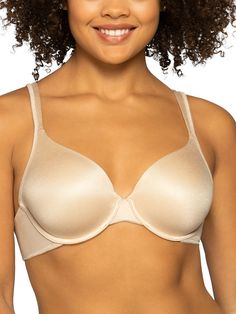 PRICES MAY VARY. Vanity Fair Style 75298 The ultimate T-shirt bra Unique lightly lined cups provide amazing stretch balanced with the perfect support Clean finished neckline and underarm provide a flawless look under any outfit Back adjustable straps and 4 adjustment settings on the hook and eye offer fit flexibility for all day comfort Cold Colors, Vanity Fair Bras, Bra Size Charts, Comfortable Bras, Everyday Bra, Full Figured, T Shirt Bra, Underwire Bra, Amazon Women