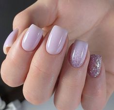 Milky Nails, Short Gel Nails, Lavender Nails, Nagel Tips, Short Nail Designs, Stick On Nails