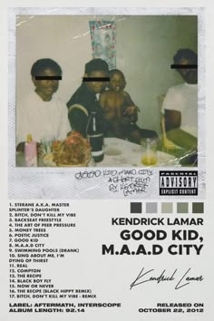 Kendrick Lamar, Poster, decoration Maad City Album Cover, Good Kid Maad City, Posters Bedroom, Painting Canvas Wall, Room Aesthetic, Bedroom