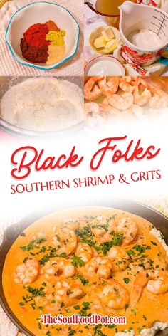 The secret ingredient to Black folks shrimp and grits is the Southern Creole sauce!
Typical to soul food and Black folks cooking, the seasonings make each recipe like none other. 
It's all about the spices and the special sauce. Shrimp And Grits Recipe For A Crowd, Paula Dean Shrimp And Grits Recipe, Healthy Shrimp And Grits Cooking Light, Fish Shrimp And Grits, Lobster And Grits Recipe, Shrimp And Grits Recipe With Instant Grits, Shrimp N Grits Southern, Easy Cajun Shrimp And Grits, The Best Shrimp And Grits