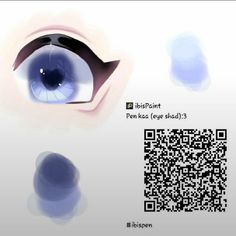 an image of a blue eye with qr code on the front and back side