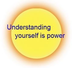 a yellow circle with the words, understanding yourself is power