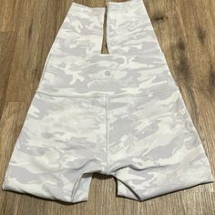 White Camo Lulu Leggings!! Very Good Condition Never Worn ( Just Too Big! ) Size 4 White Long Activewear Pants For Loungewear, White Loungewear Activewear, White Long Pants Activewear For Loungewear, Lulu Camo Leggings, Camo Lulu Leggings, Lulu Leggings, White Camo, Camo Leggings, White Jumpsuit