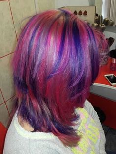 Purple And Pink Hair Color Ideas, Chunky Highlights, Dead Hair, 2023 Hair, Hair Color Streaks, Dyed Hair Inspiration, Punk Hair, Pretty Hair Color, Hair Stylies