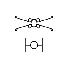 two lines that are connected to each other in the shape of an x and h