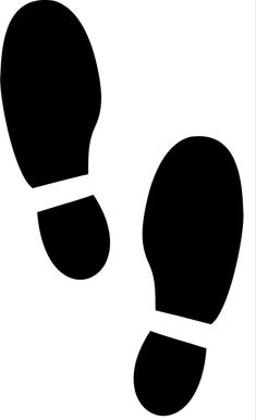 a black and white silhouette of a foot with a shoelace on it's side