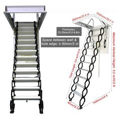 an image of a set of stairs with instructions on how to use them for storage