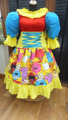 a dress made to look like cartoon characters