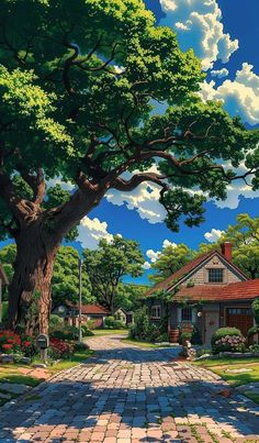 DOĞA VE MANZARA RESİMLERİ | Çok şirin bir manzara 🌳🌳 | Facebook Anime Landscape Painting, Anime Nature Wallpaper, Ghibli Nature, Dreamy Artwork, Dreamy Landscapes, Cool Wallpapers Art, Fantasy Art Landscapes, Beautiful Nature Wallpaper, 판타지 아트