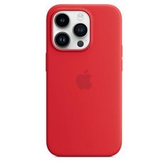 an iphone case with two cameras on the front and back sides, in bright red