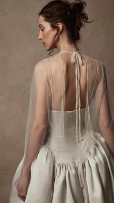 Danielle Frankel Bridal, Avant Garde Wedding Dress, Danielle Frankel, Edgy Bridal, Chic Wedding Dresses, Unconventional Wedding Dress, Wedding Reception Dress, Dream Wedding Ideas Dresses, Layered Tops