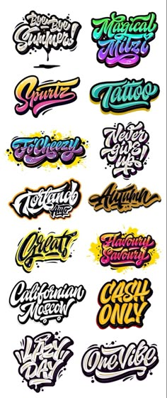 the different types of graffiti lettering