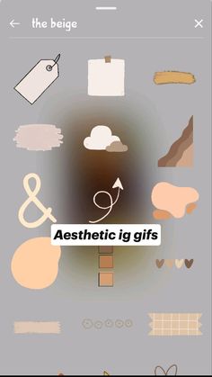 an abstract background with different shapes and sizes, including the words aesthetic igifs