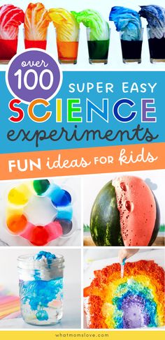 Easy Science Experiments for Kids | Use household materials and ingredients for these fun science projects that cover experiments with chemistry, candy, water, weather, life science, physics and states of matter. The best list! - Homeschool Science Easy Diy Science Experiments For Kids, Chemistry Activities For Kids, Sunday School Science Experiments, Science Ideas For Preschool, Fun Easy Science Experiments For Kids, Bible Science Experiments For Kids, Space Science Experiments For Kids, Kids Experiments At Home, Kid Science Experiments