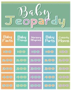 a baby shower game with numbers and times