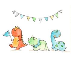 an image of children's birthday card with dinosaurs